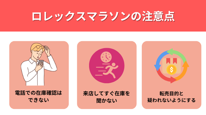 ロレックスマラソンの注意点