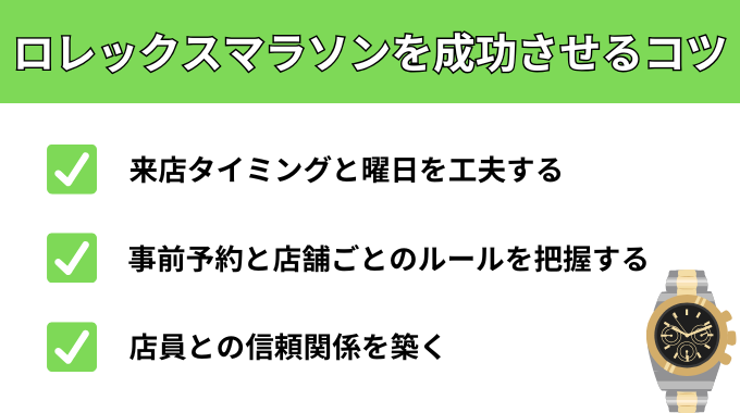 ロレックスマラソンを成功させるコツ