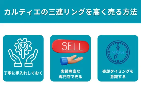 カルティエの三連リングを高く売る方法が分かる画像