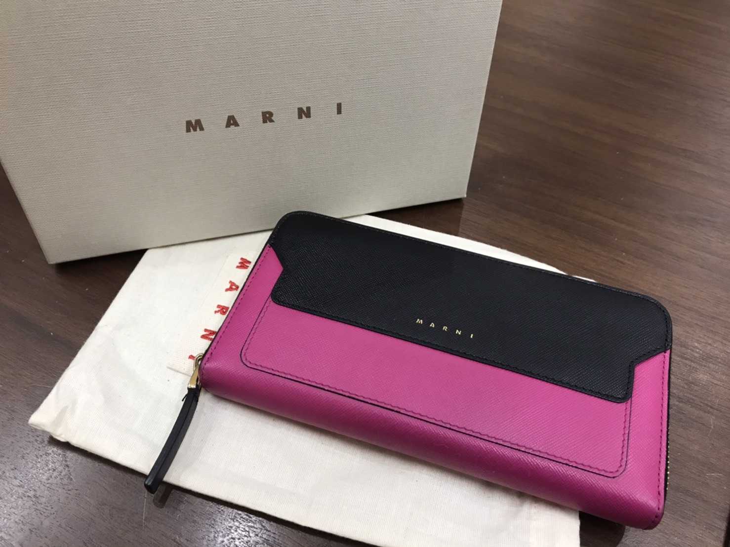 マルニ買取 ラウンドファスナー長財布