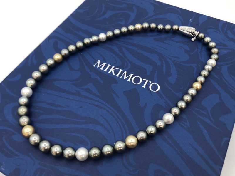 ミキモト買取 マルチカラーパールネックレス