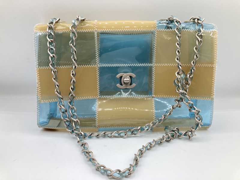 シャネル買取 チョコバー チェーンショルダーバッグ ビニール 5番台