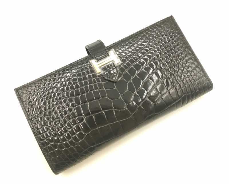 エルメス　買取　ベアン スフレ　アリゲーター/ブラック	