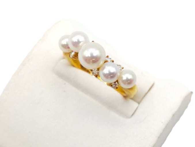 宝石買取 K18 ベビーパール ダイヤモンド リング