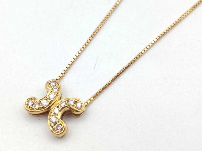 セリーヌ　買取　ダイヤネックレス　750YG