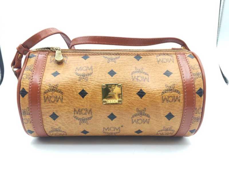 MCM　買取　筒形ショルダーバッグ