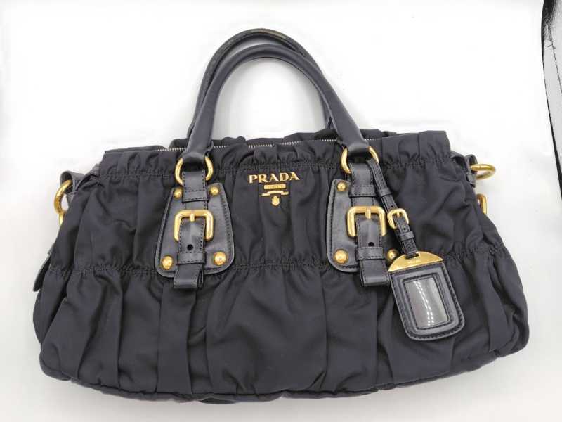 プラダ買取 2WAY ショルダーバック ギャザーハンドル  ブラック