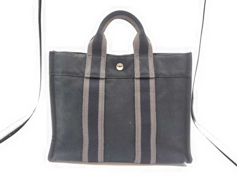 エルメス買取 フールトゥ トートPM ブラック グレー