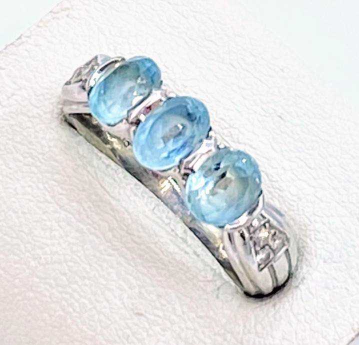 宝石買取 PT900 アクアマリン ダイヤモンド デザインリング