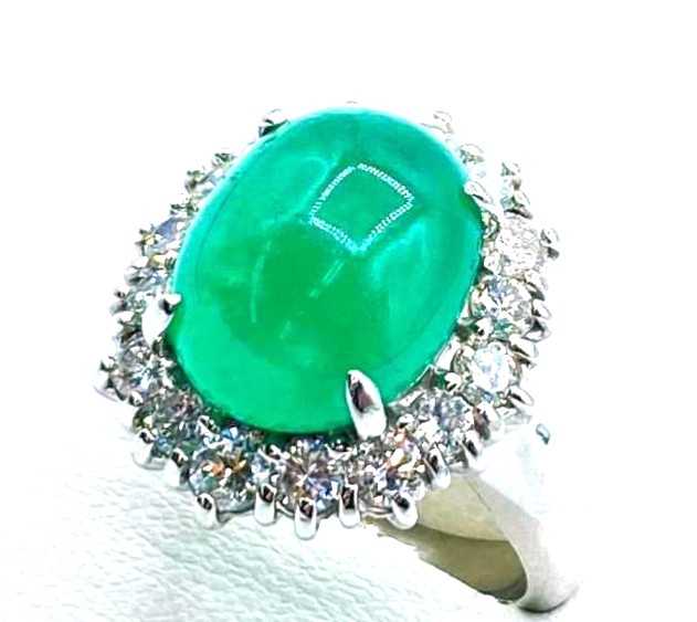 宝石買取 プラチナ台 エメラルド 3.07ct ダイヤモンド 1.46ct リング