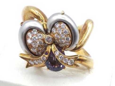 宝石買取 K18 1.68ct 0.68ct デザイン リング