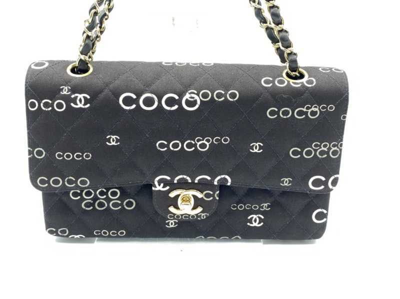 シャネル買取 COCOプリント マトラッセ Wチェーン ショルダーバッグ 7番台