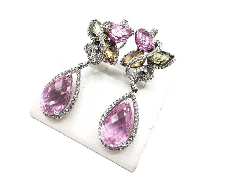 宝石買取 K18WG アメジスト シトリン ペリドット ダイヤモンド ピアス