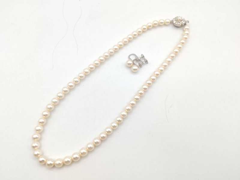 パール 買取　ネックレス イヤリング セット