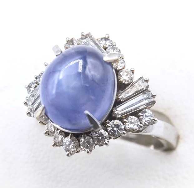 宝石買取 スターサファイアダイヤモンドリング プラチナ