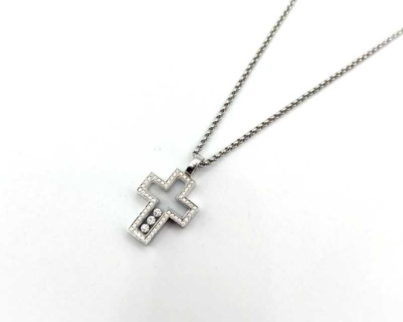 ショパール買取 ハッピー ダイヤモンド クロス ネックレス