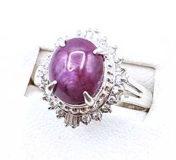 宝石買取　スターサファイアダイヤモンドリング　プラチナ