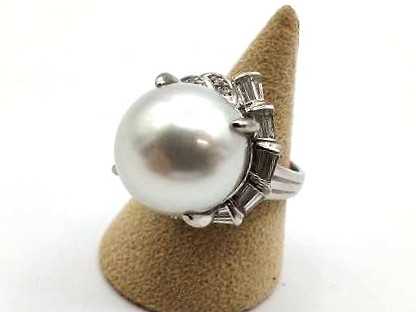 宝石買取 Pt900 パール ダイヤモンド リング