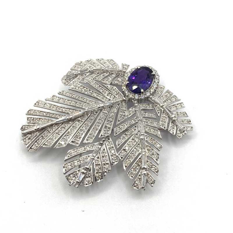 宝石買取 ブローチ K18WG サファイア