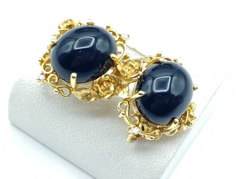 宝石買取 K18イエローゴールド台 トルマリン ダイヤモンド イヤリング