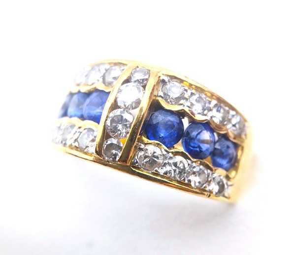 宝石買取　K18サファイアダイヤモンドリング