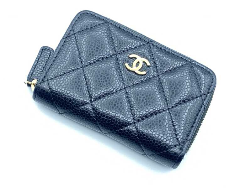 シャネル買取 ココマーク ラウンドファスナー コインケース キャビアスキン AP0216