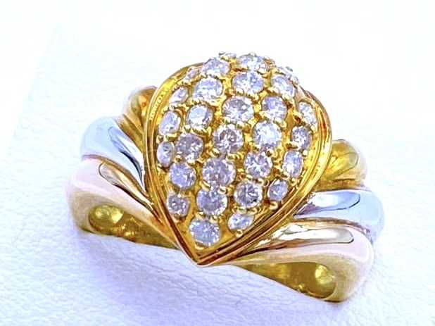 ダイヤモンド買取 プラチナ K18 コンビ台 ダイヤモンド 1.00ct デザインリング