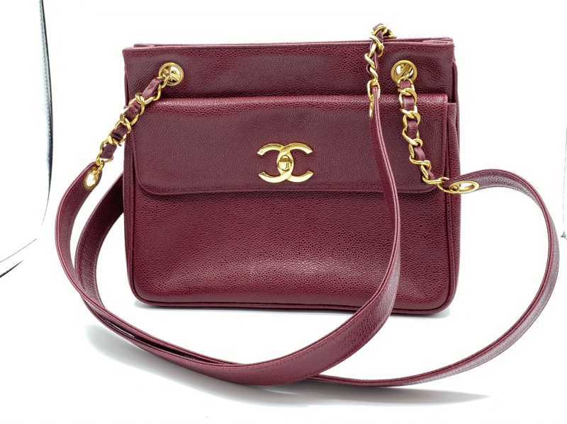 シャネル買取 チェーン トートバッグ キャビアスキン 5番台