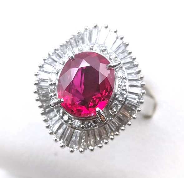 宝石買取　ルビーダイヤモンドリング　プラチナ