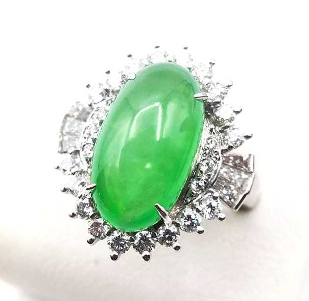 宝石買取　ヒスイダイヤモンドリング　プラチナ