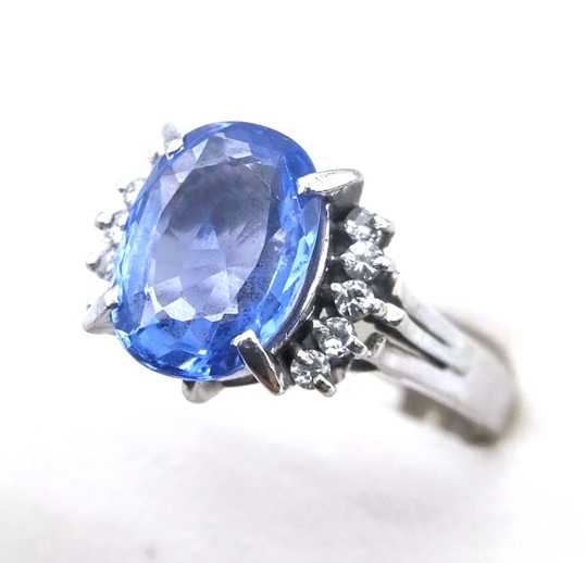 宝石買取　サファイアダイヤモンドリング　プラチナ