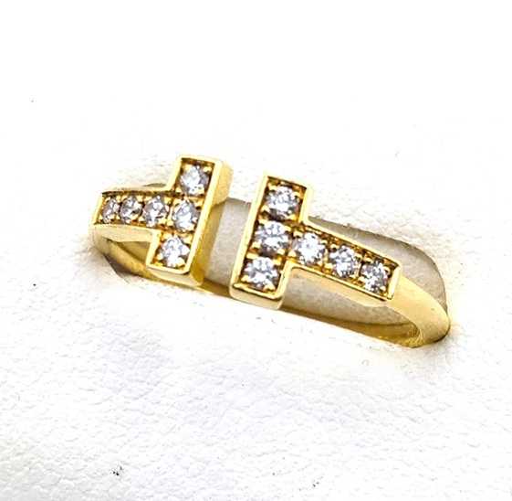 ティファニー買取　Tワイヤーダイヤモンドリング　750