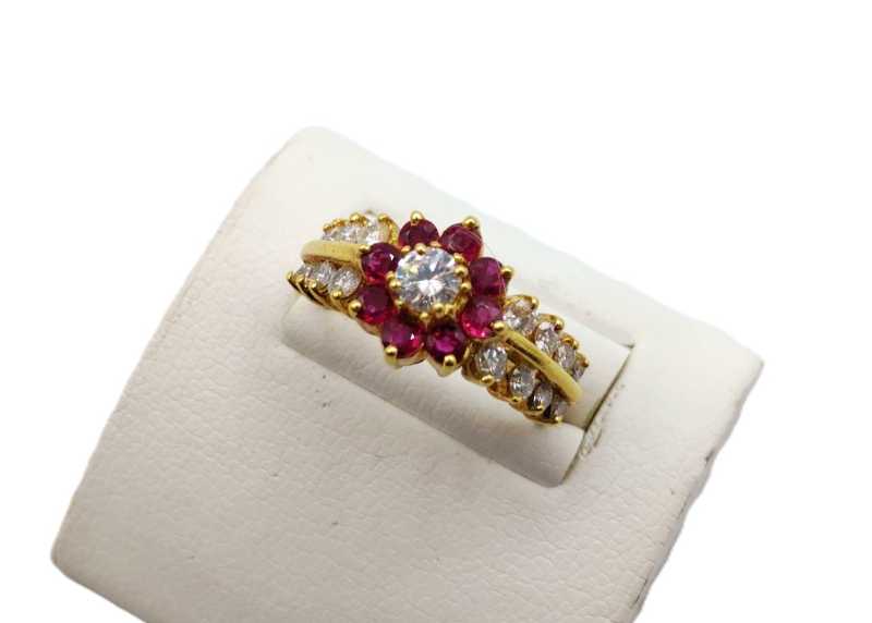 オスカーハイマン買取 K18 ルビー ダイヤモンド リング