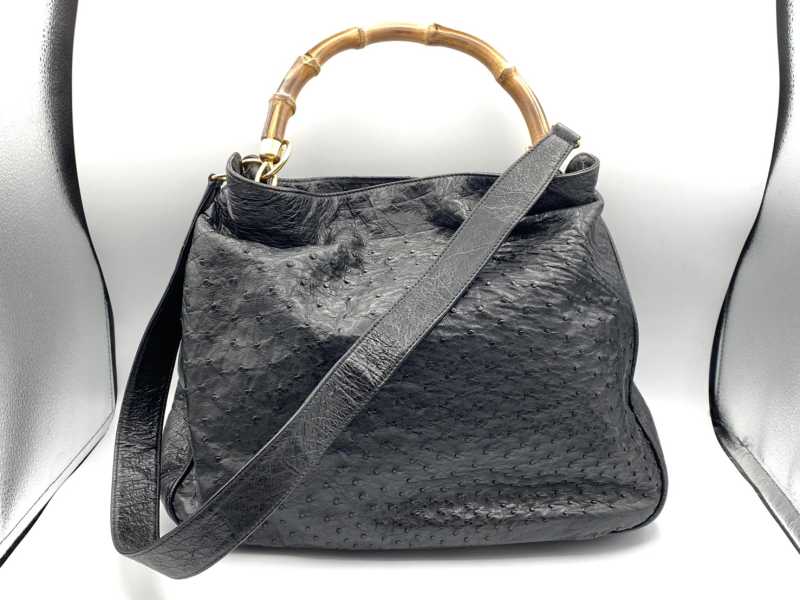 グッチ買取 バンブー 2WAY バッグ オーストリッチ 001 984 1577