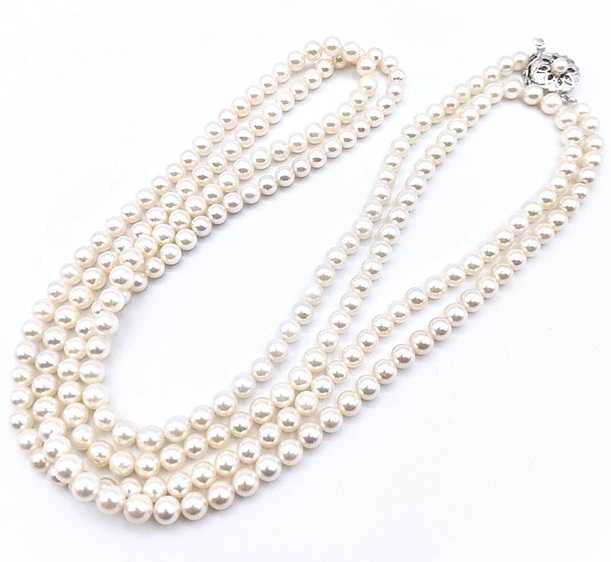 宝石買取　パールロングネックレス　SV