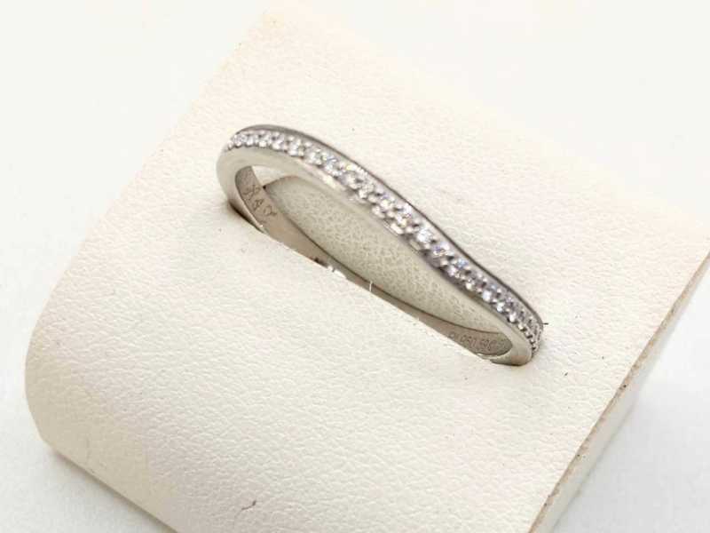 カルティエ買取 750WG バレリーナ カーブ ハーフエタニティ リング #50