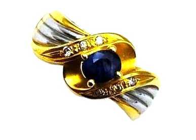 宝石買取 K18 Pt900 サファイア ダイヤモンド リング