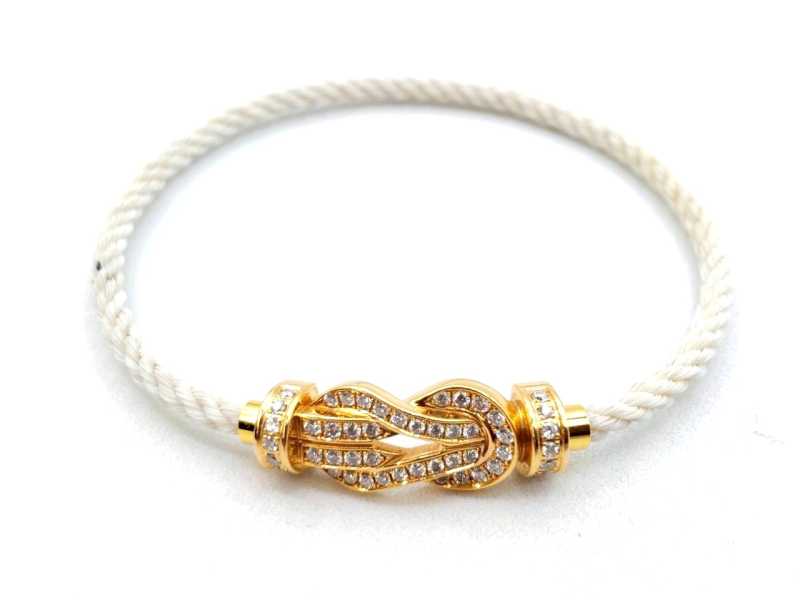 フレッド買取 750PG シャンス アンフィニ フルパヴェダイヤモンド ブレスレット ミディアム