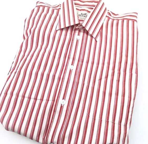エルメス買取　長袖ストライプシャツ