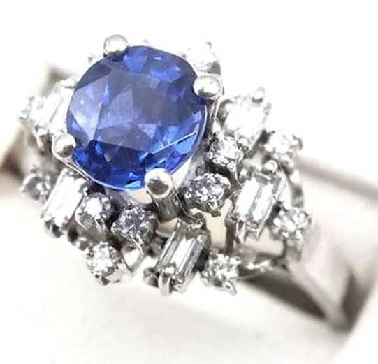 宝石買取　サファイアダイヤモンドリング　プラチナ