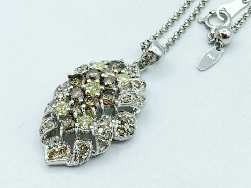 ダイヤモンド買取 K18ホワイトゴールド台 ダイヤモンド 3.50ct デザイン ペンダント