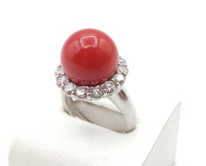 PT900リング　買取　珊瑚