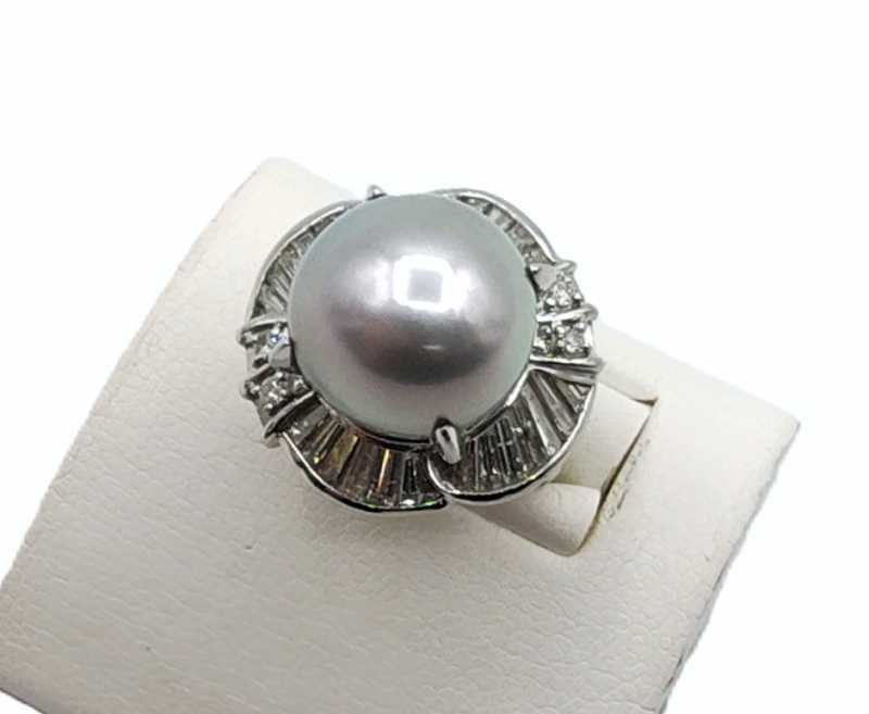 宝石買取 Pt900 パール ダイヤモンド リング