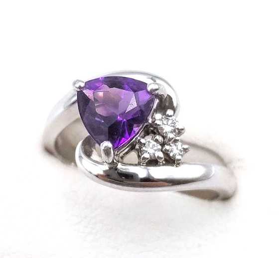 タサキ買取　アメジストリング　プラチナ