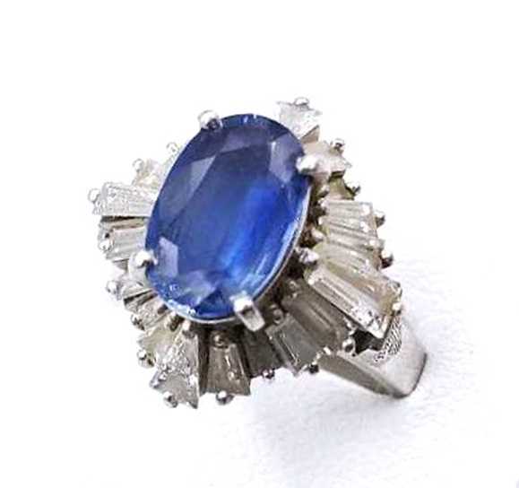 宝石買取　サファイアダイヤモンドリング　プラチナ