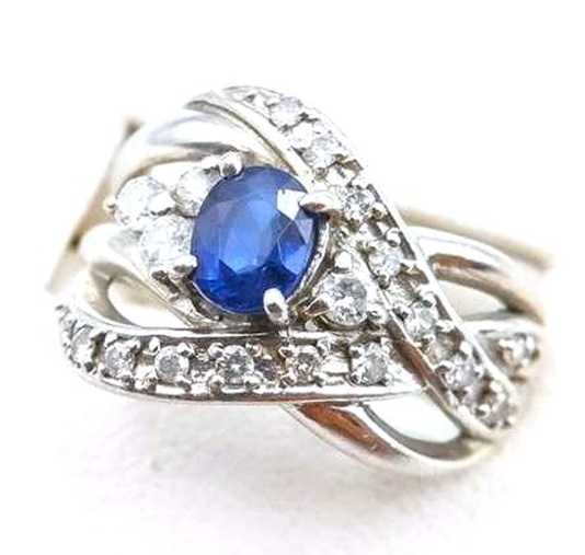 宝石買取　サファイアダイヤモンドリング　プラチナ