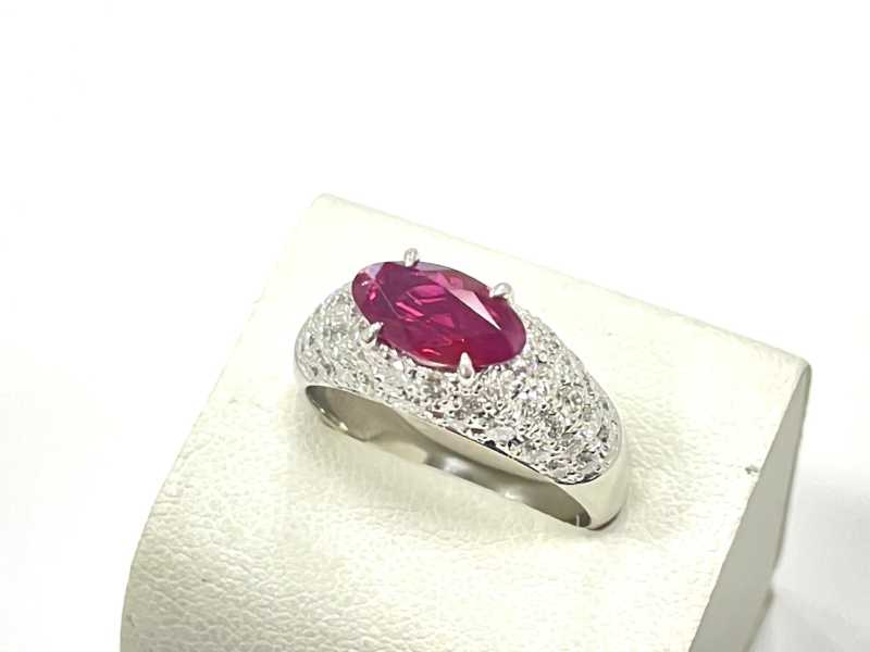 宝石買取 プラチナ台 ルビー ダイヤモンド デザインリング