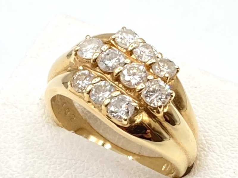 ダイヤモンド買取 K18イエローゴールド台 ダイヤモンド デザインリング