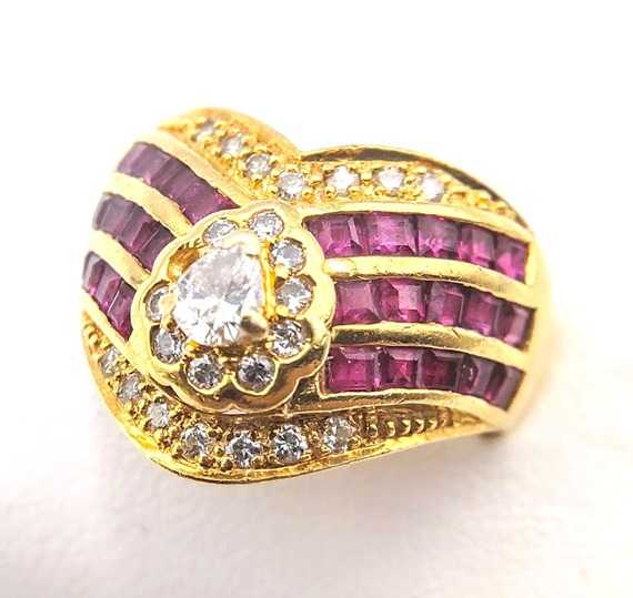 宝石買取　ルビーダイヤモンドリング　K18