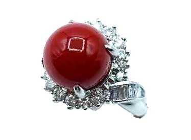 宝石買取 Pt900 サンゴ ダイヤモンド リング